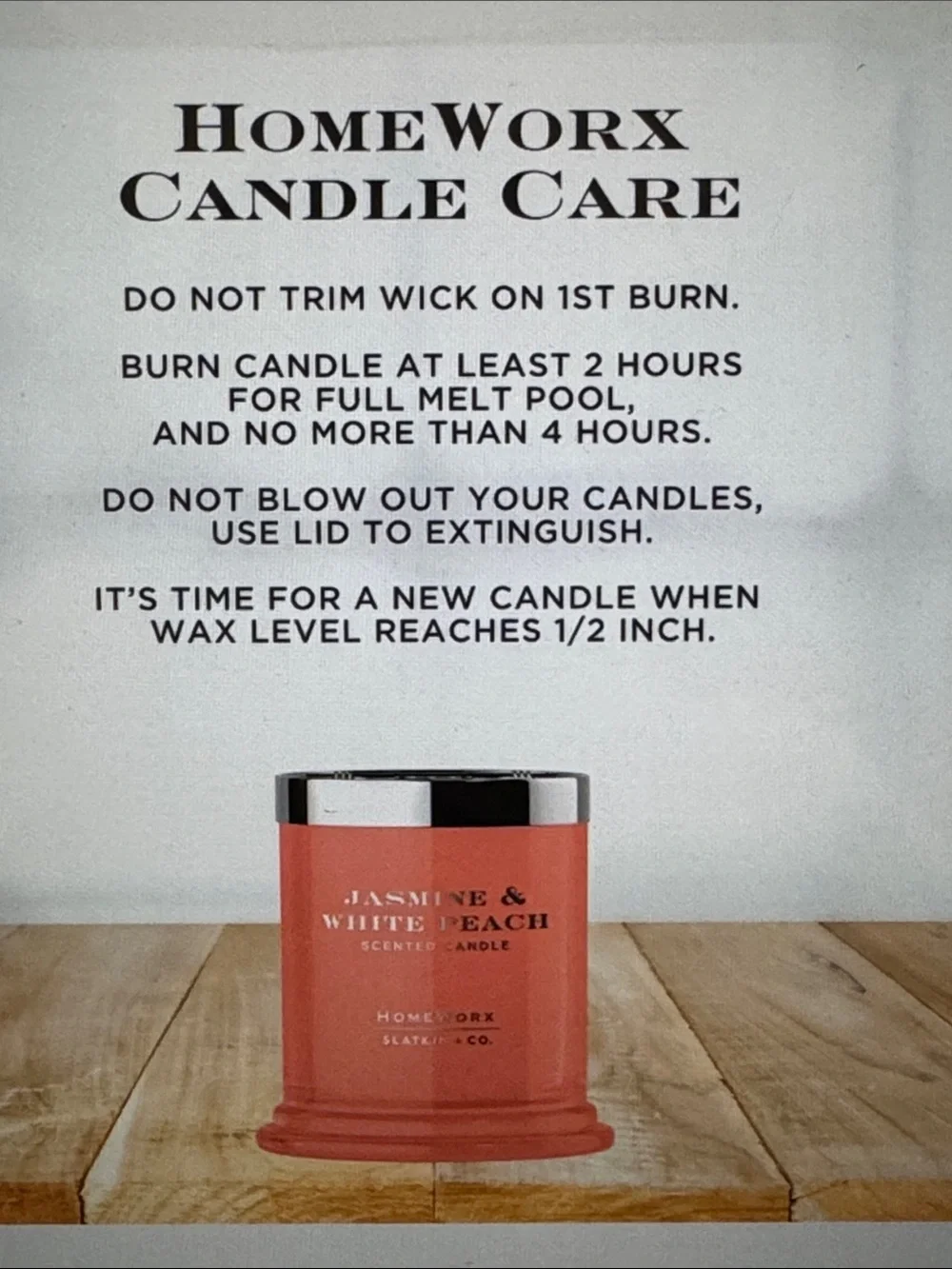 HomeWorx Jasmine & White Peach Reed Diffuser & Candle Set